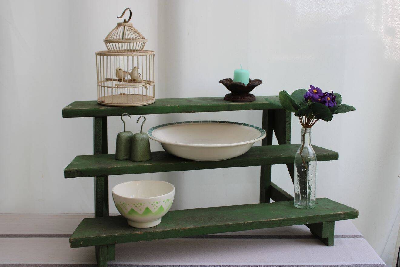 Wooden flower display stand