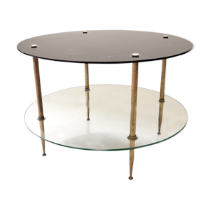 Table en verre noir des années 50