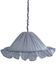 Suspension Emilia, pleated lampshade with frills, blue stripes.