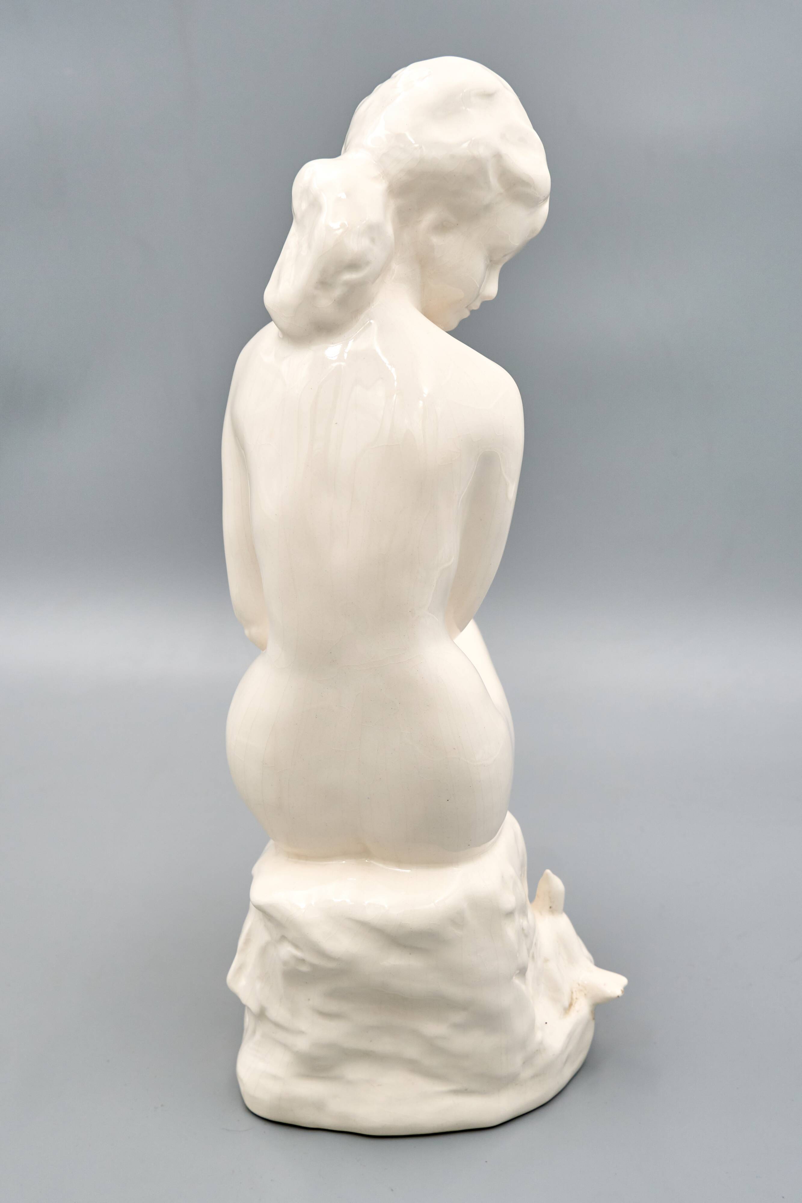Ceramic Woman Figure, Jihokera Bechyně, 1986, Czechoslovakia
