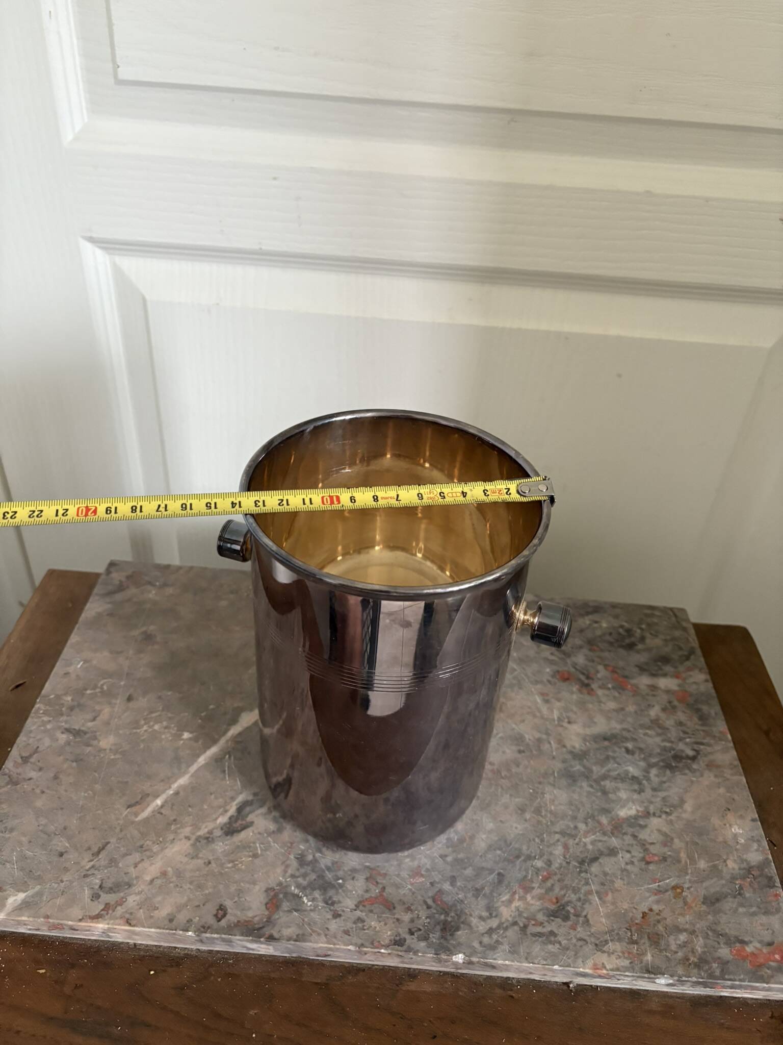 Old champagne ice bucket silver metal saint hilaire