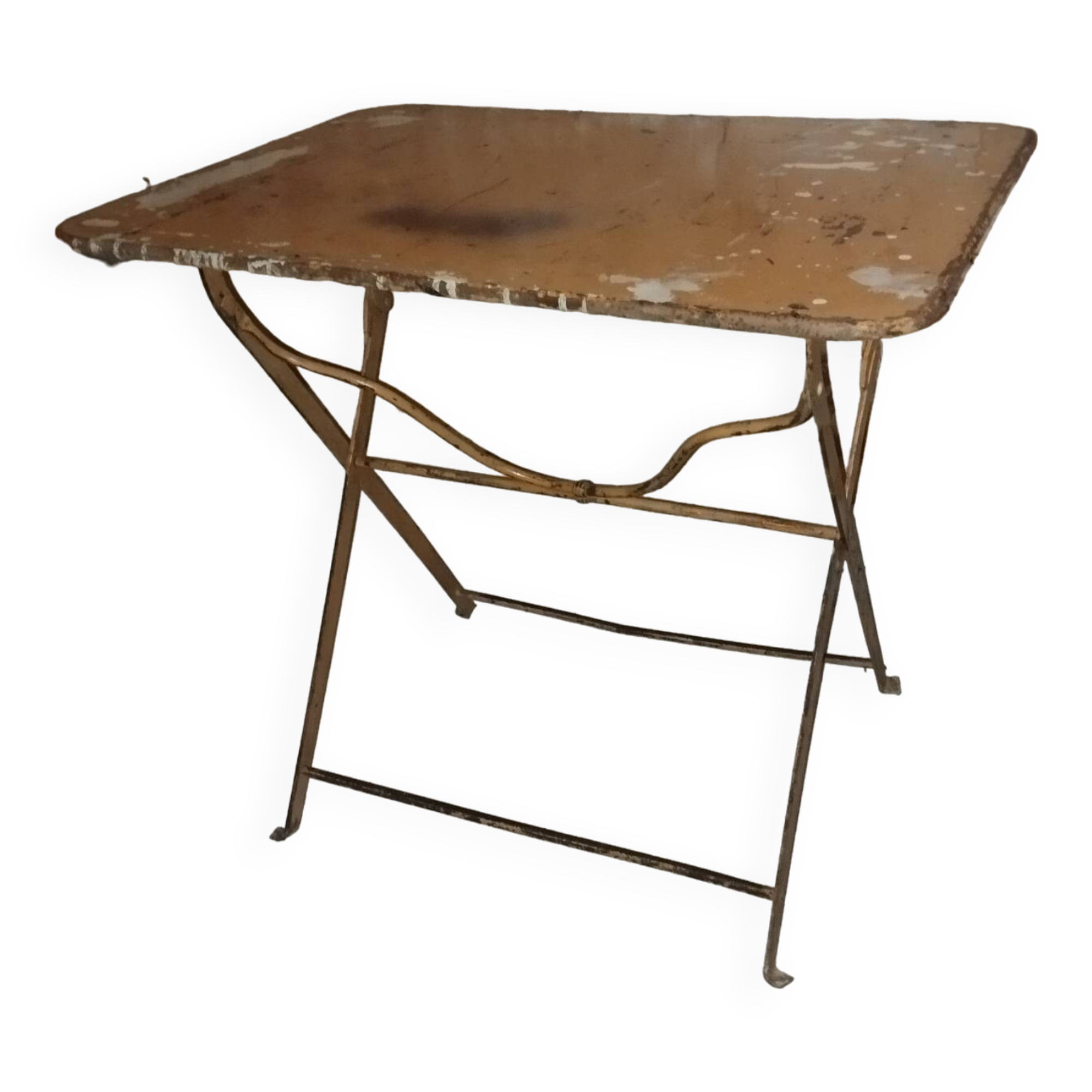 Folding wrought iron garden bistro table