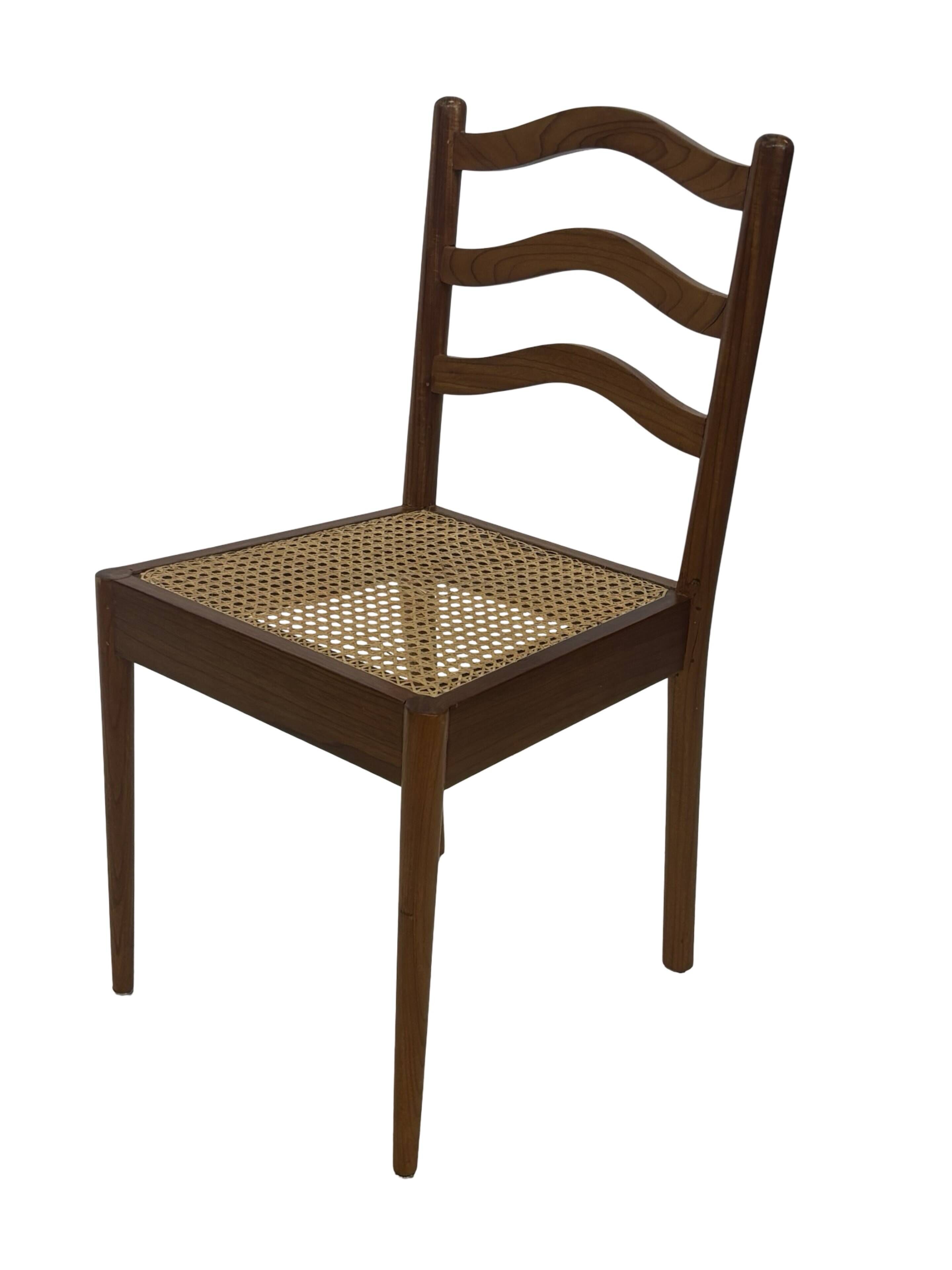 Vintage Teak Chair with Webbing - 1970s Design