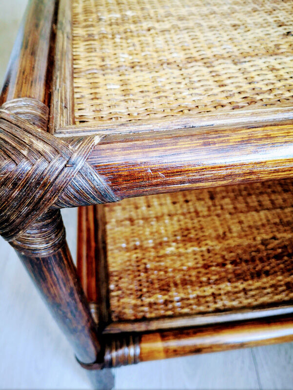 Rattan side table