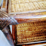 Rattan side table