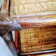 Rattan side table