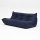 Togo three-seater sofa in dark blue boucle by Michel Ducaroy for Ligne Roset