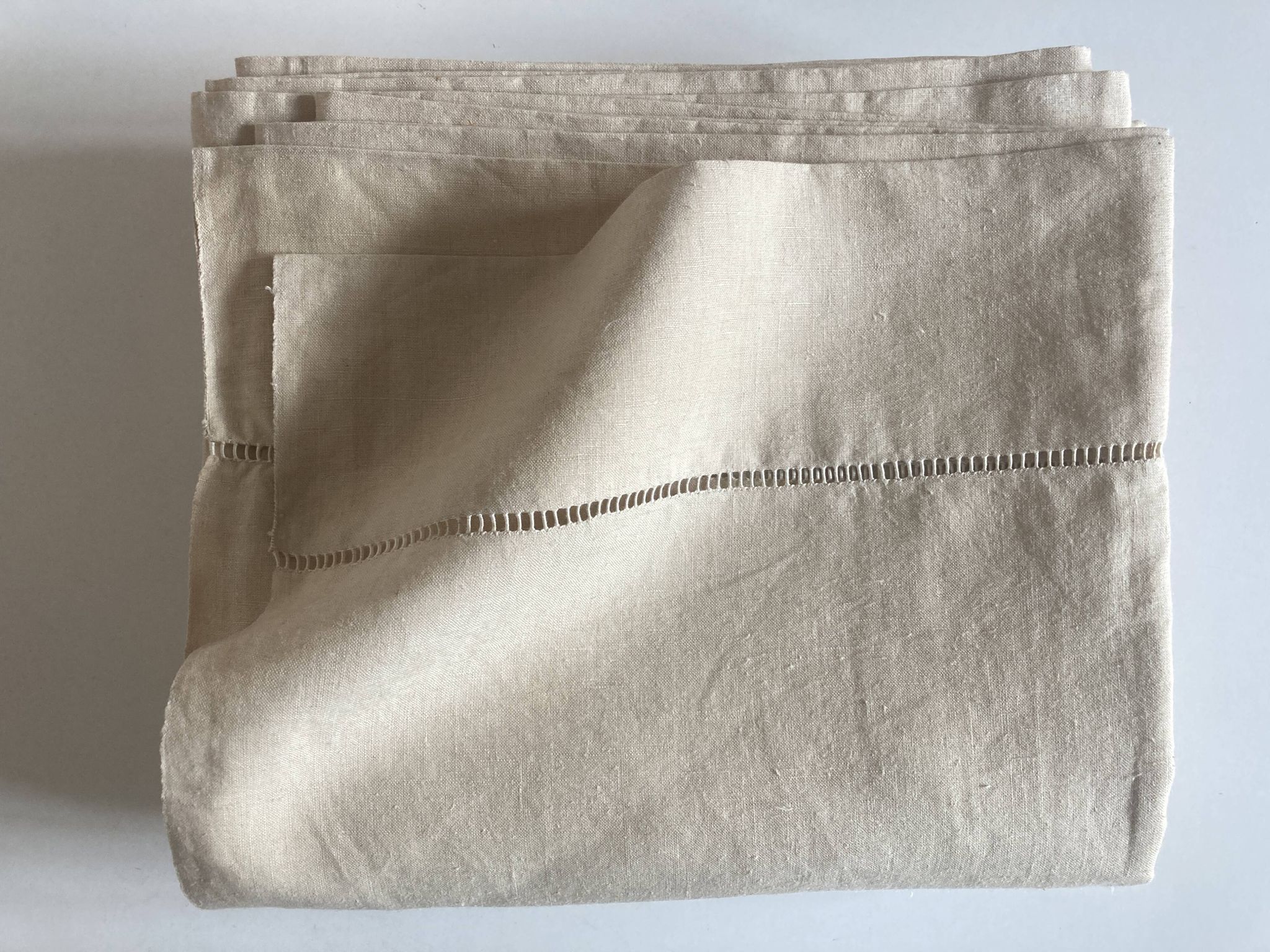 Drap de réserve en toile de lin brute 1920 à jours 2,40m