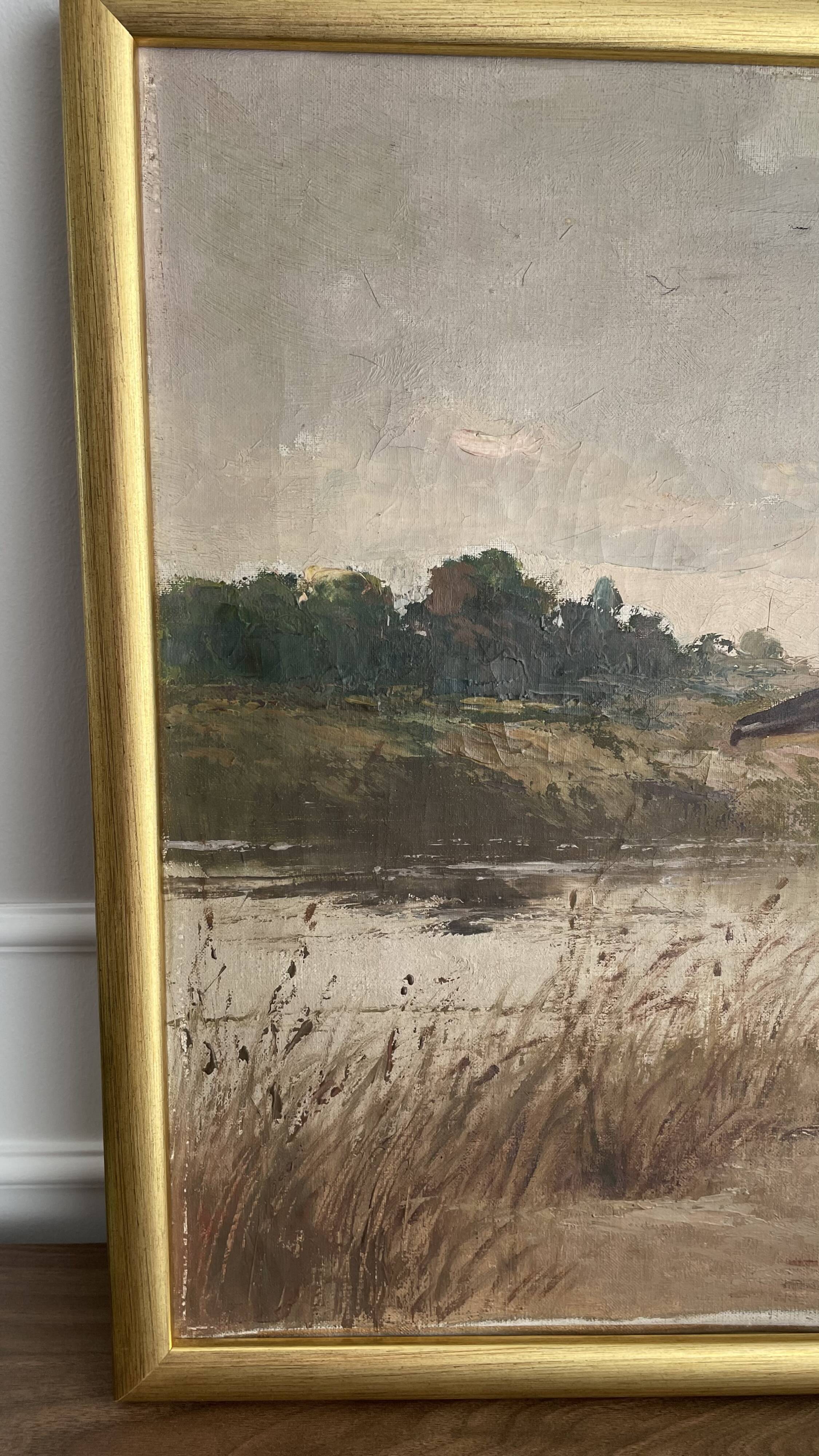 HST oil painting, Ermanno Clara, wild duck, late 19th early 20th century