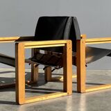 Pair of Scandinavian safari armchairs, 1970s