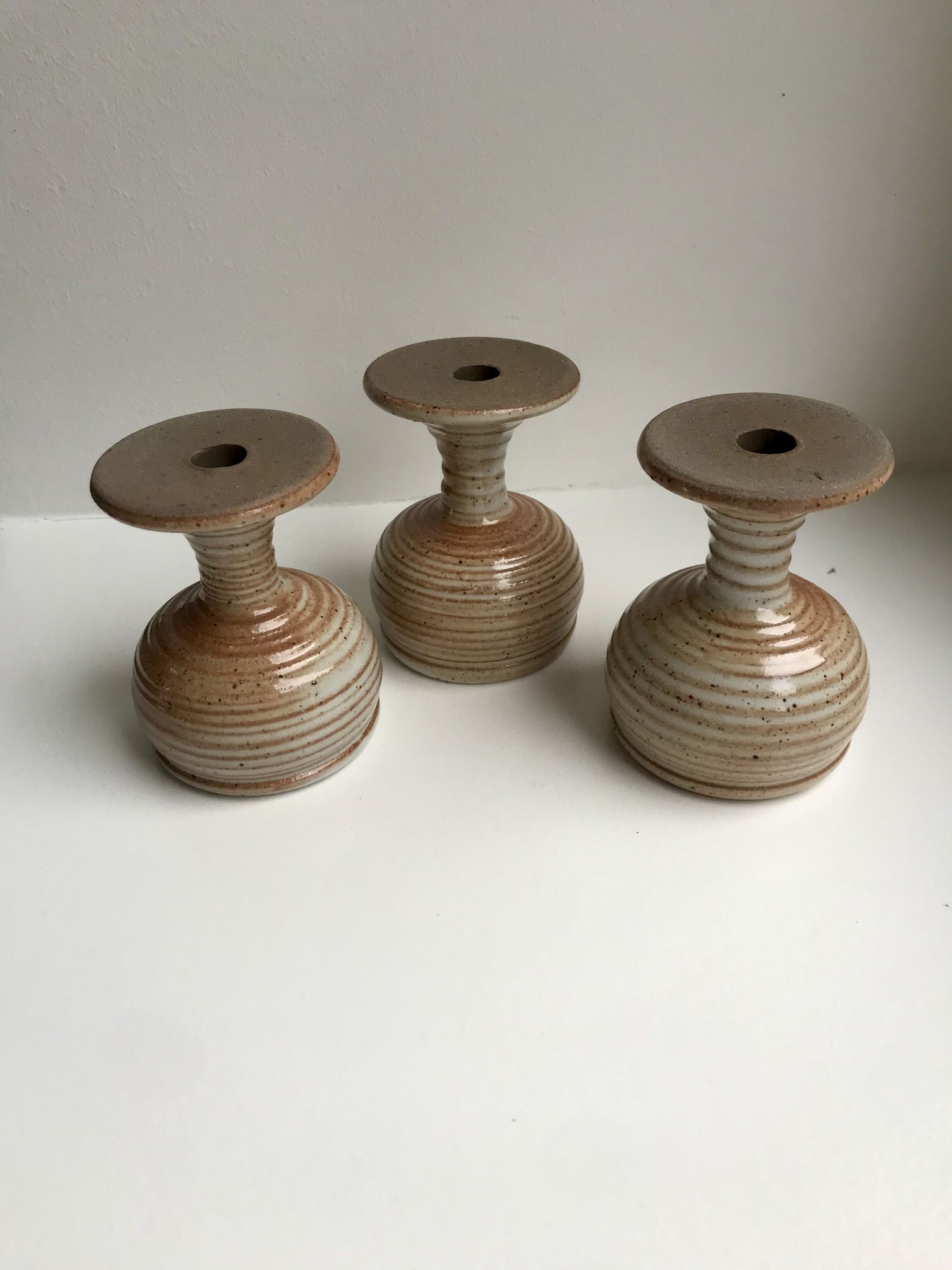 Trio de coquetiers en grès du marais années 60-70