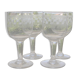 Set of 4 old balloon glasses in blown glass, engraved frieze