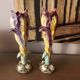 Pair of art nouveau slip vases, soliflore, iris
