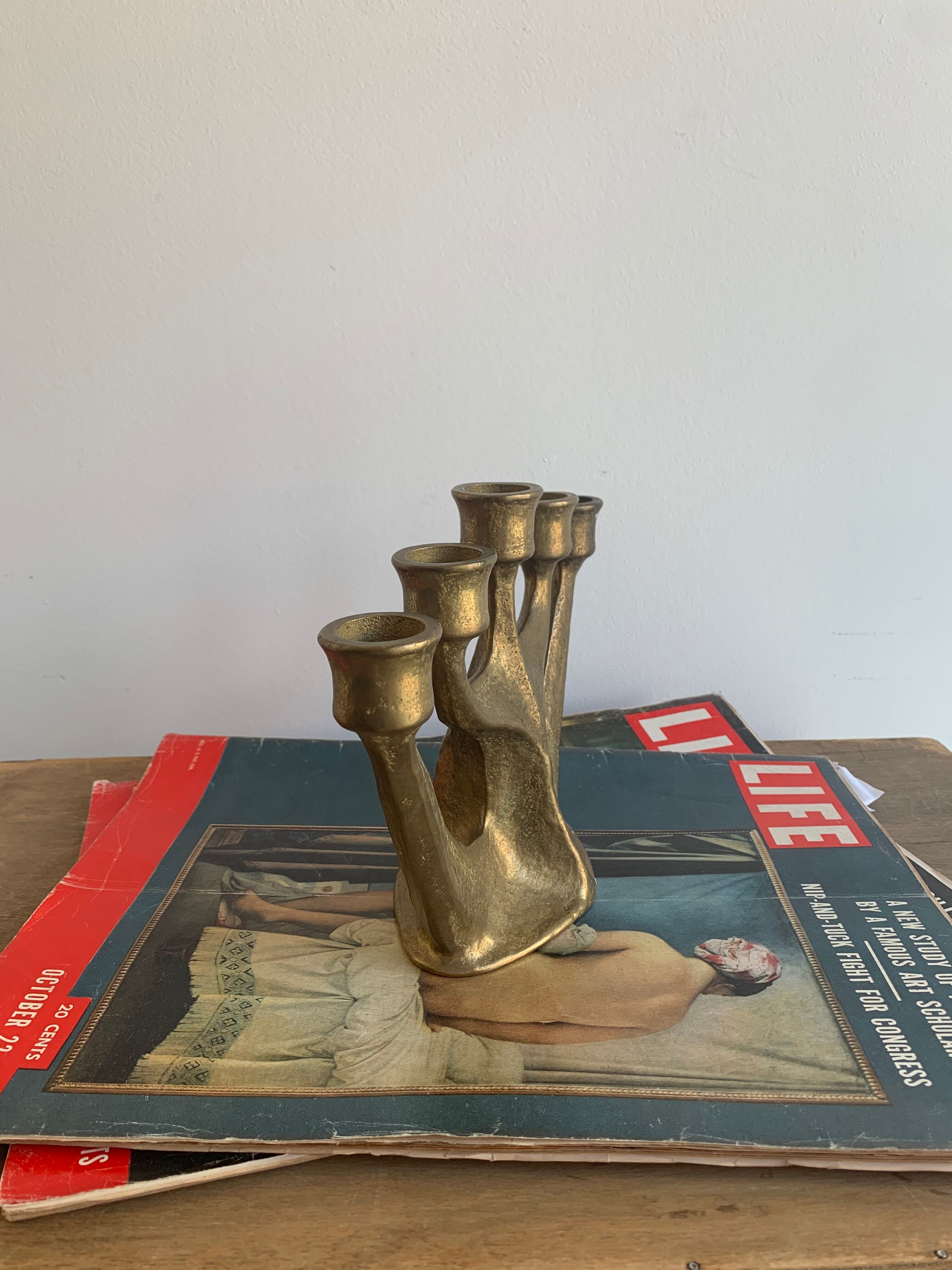 Bronze candleholder, 1970s