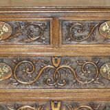 Victorian oak commode finely carved.