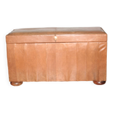Brown leather trunk / bench seat.