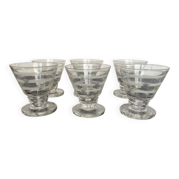 6 verres à liqueur ou à porto Art Deco
