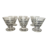 6 Art Deco liqueur or port glasses