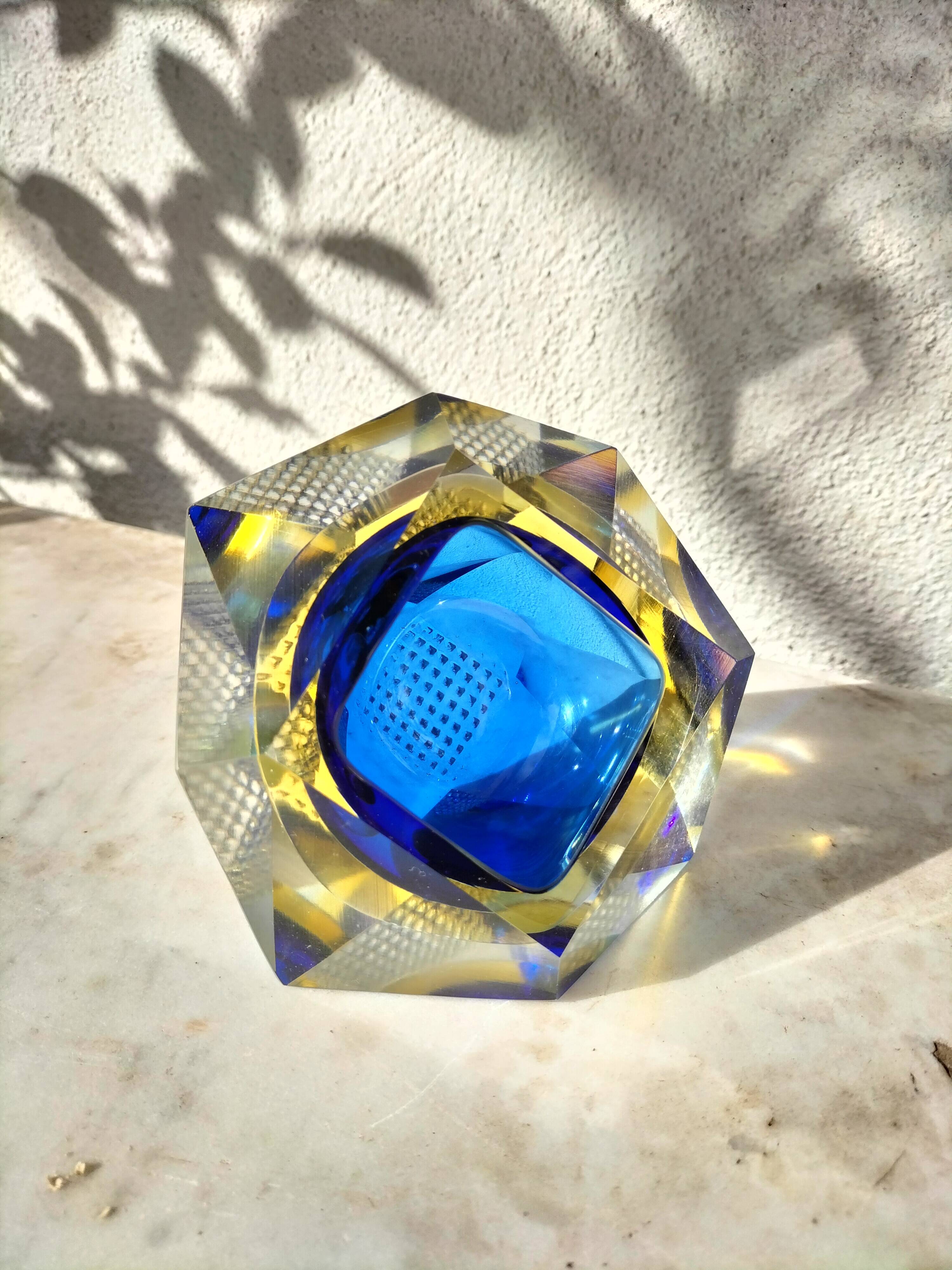 Cendrier sommerso en verre de murano