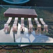 Set of 6 silver-plated knife rests, Orfèvrerie Saint-Médard, Louis style