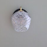 Wall lamp gooseneck brass globe glass diamond tip