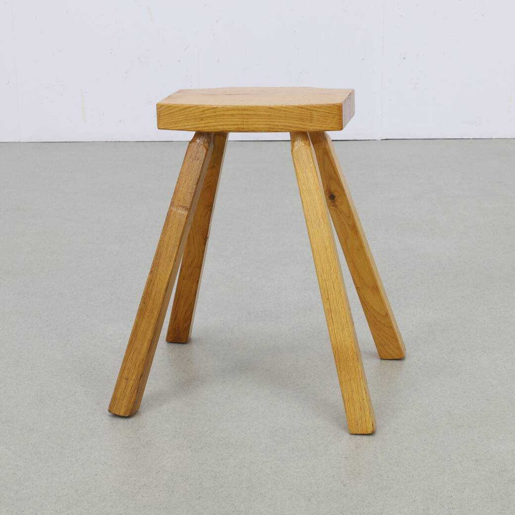 Vintage Low Stool in Wood, 1960s