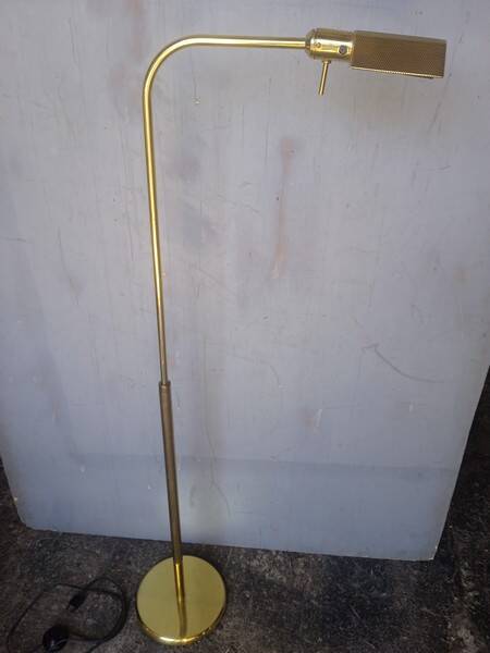 Reading floor lamp in golden brass vintage design 1970