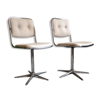Pair of restored swivel chairs
