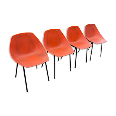 Chaises coquillages de Pierre Guariche pour Meurop, Belgique, 1960