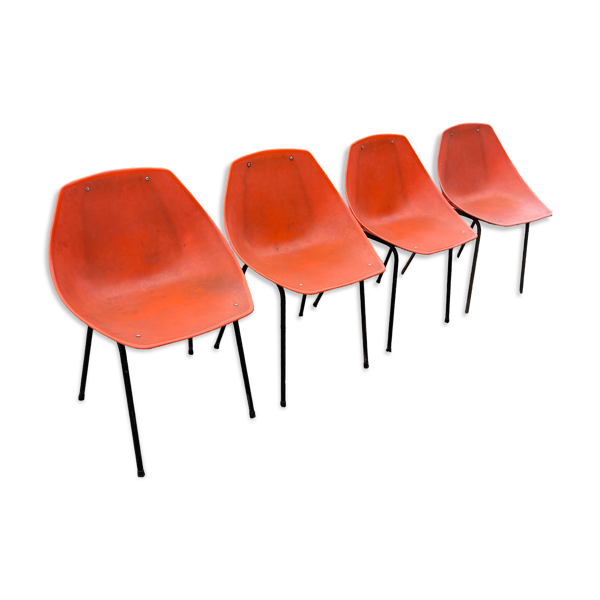 Chaises coquillages de Pierre Guariche pour Meurop, Belgique, 1960