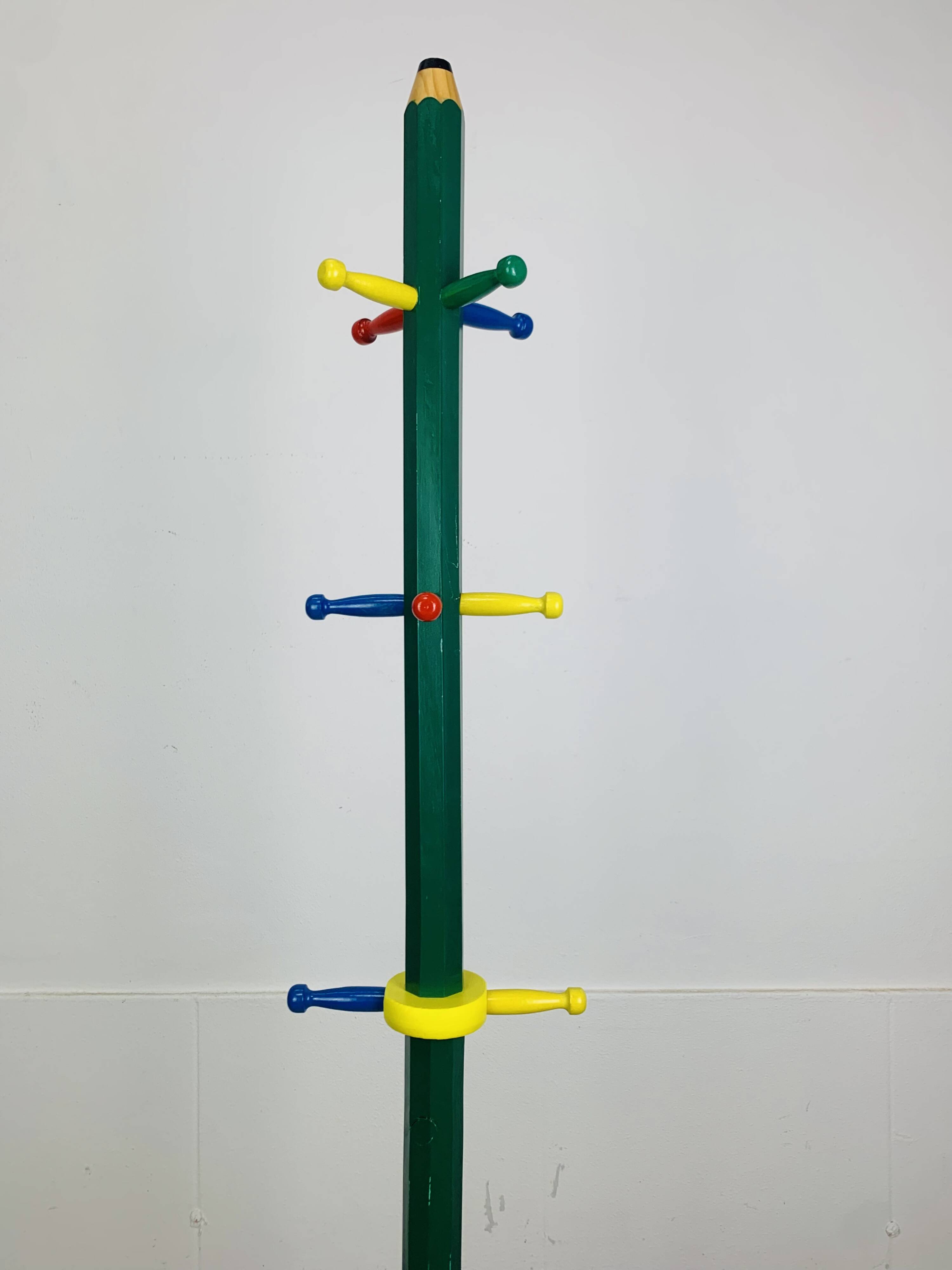 Freestanding coat rack pencil style Pierre Sala, for children, vintage.