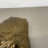 Brass Leaf Theatre Wall Light by Ravarini Castoldi, Milan Italy, 1970s