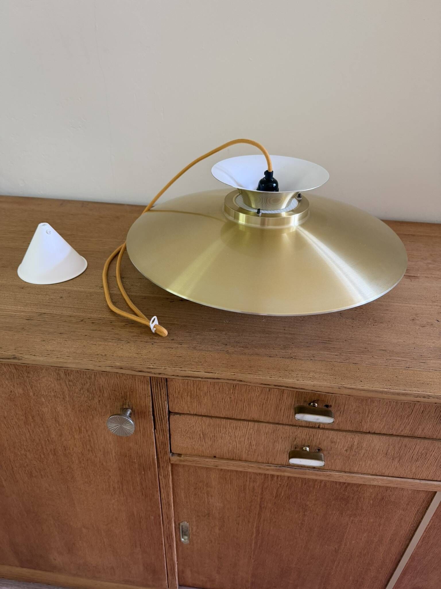 Vintage Danish gold pendant - Louis Poulsen Style - Danish design pendant