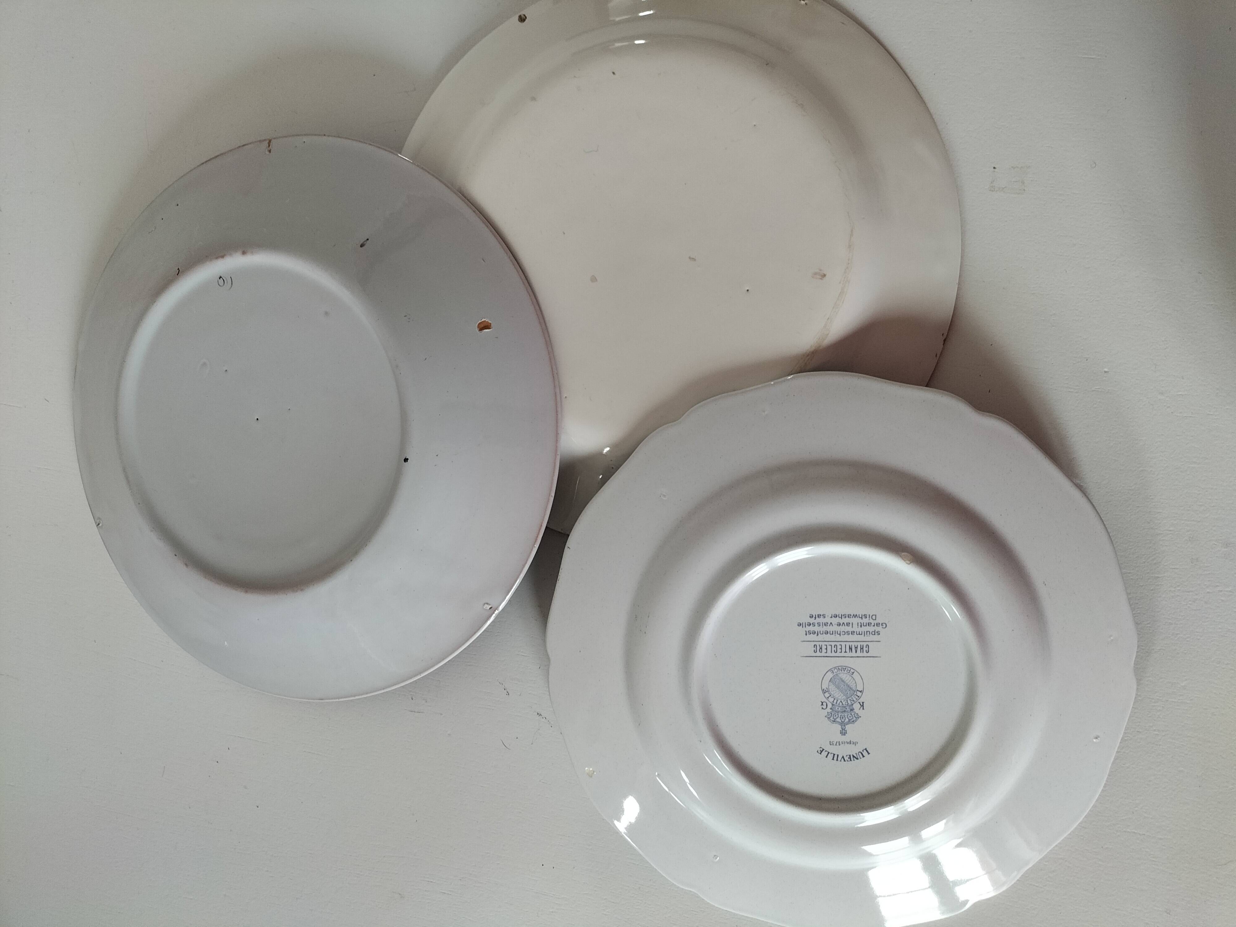 Trio of plates with rooster - Eastern earthenware