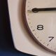 Vintage formica silent wall clock trapeze "Pale yellow Talgo"