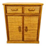 Rattan chest of drawers 60s