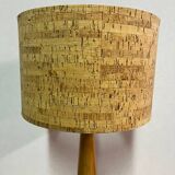 Lampe à poser pied bois avec abat jour
