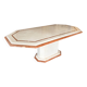 Large Crema Marfil & Alicante red marble table – 212 cm – 10 people