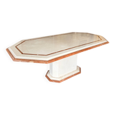 Large Crema Marfil & Alicante red marble table – 212 cm – 10 people