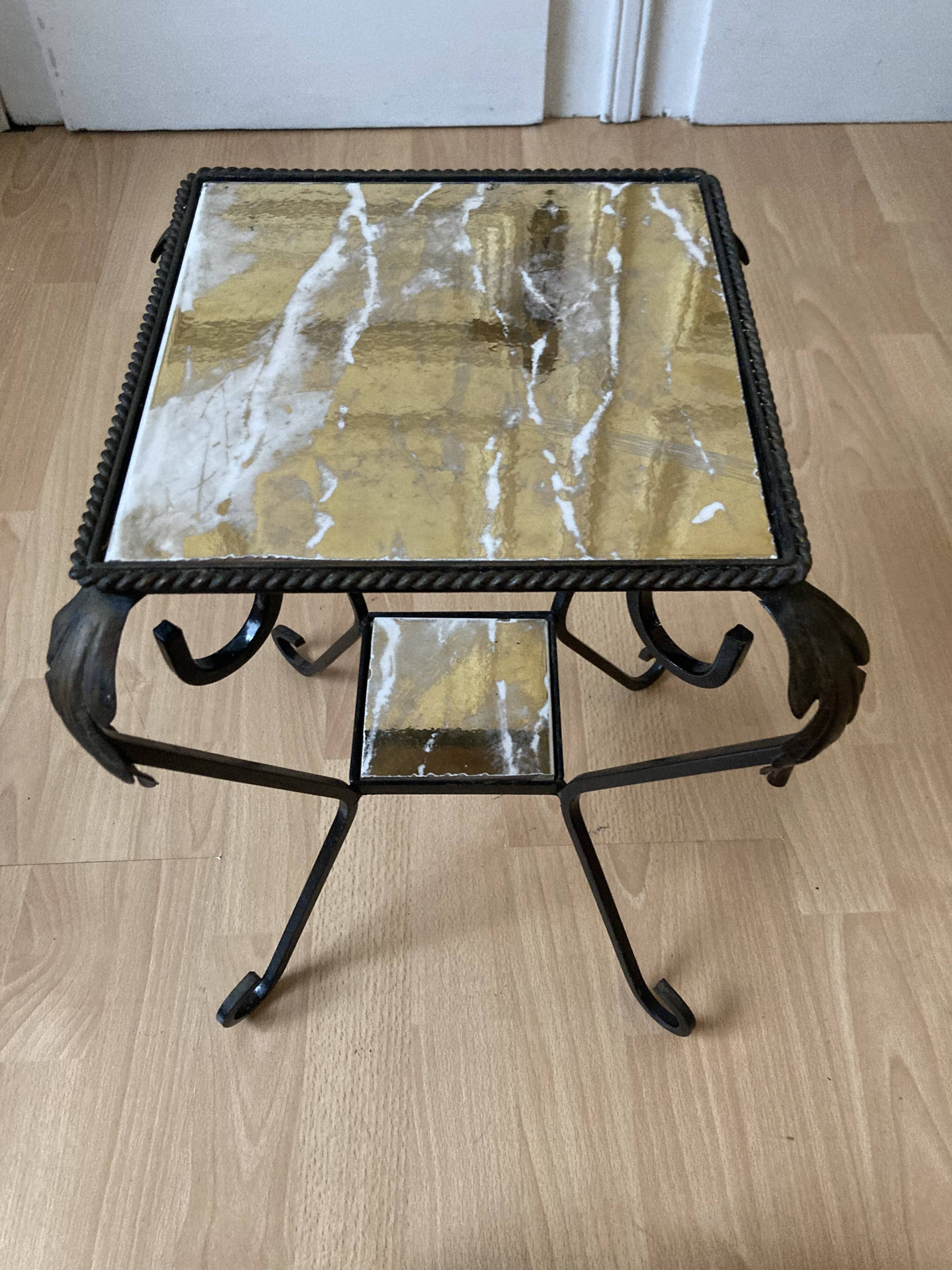 side table pedestal table wrought iron plant holder