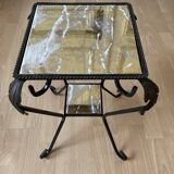 side table pedestal table wrought iron plant holder