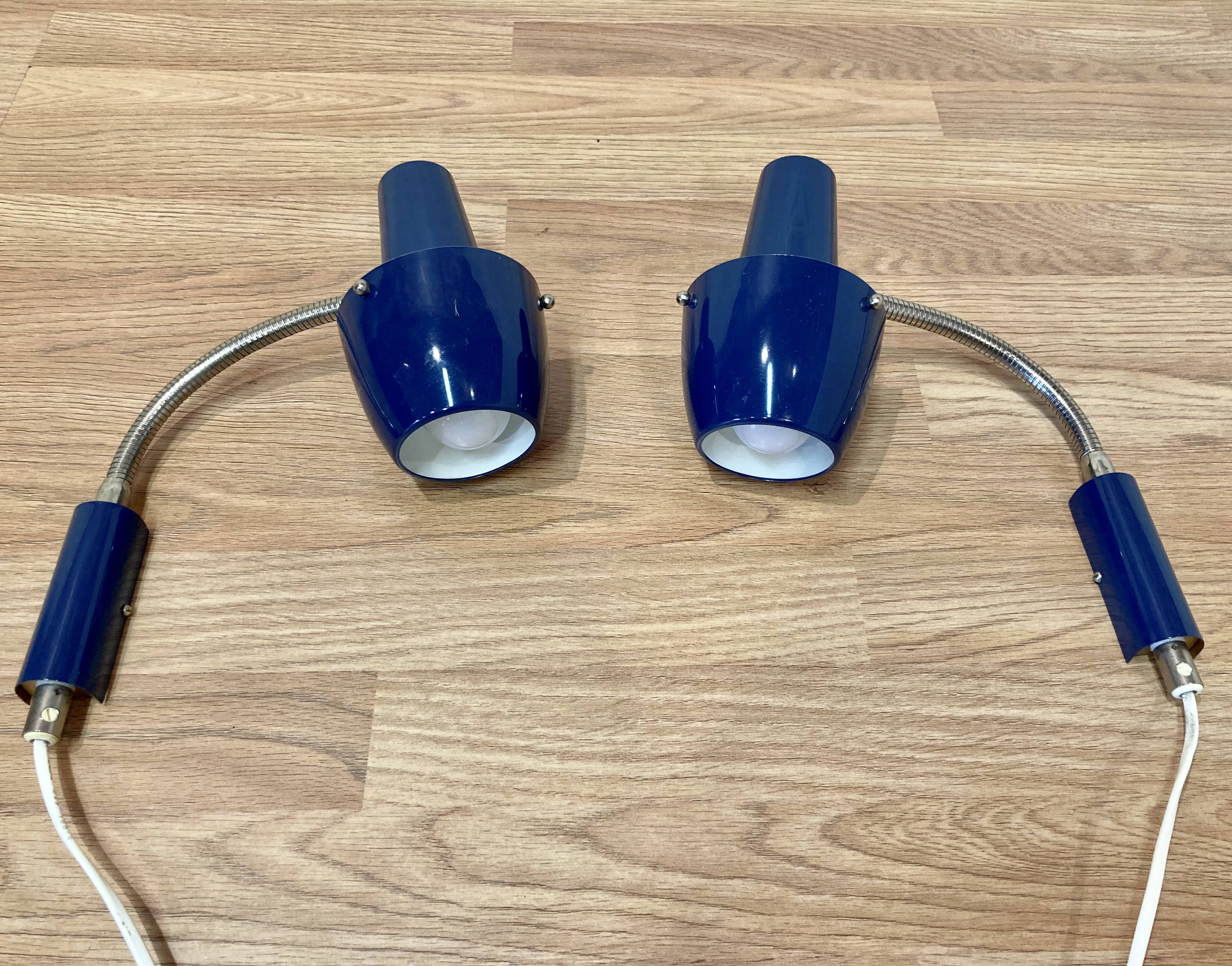 Pair of Scandinavian design wall lights from the 1950s.