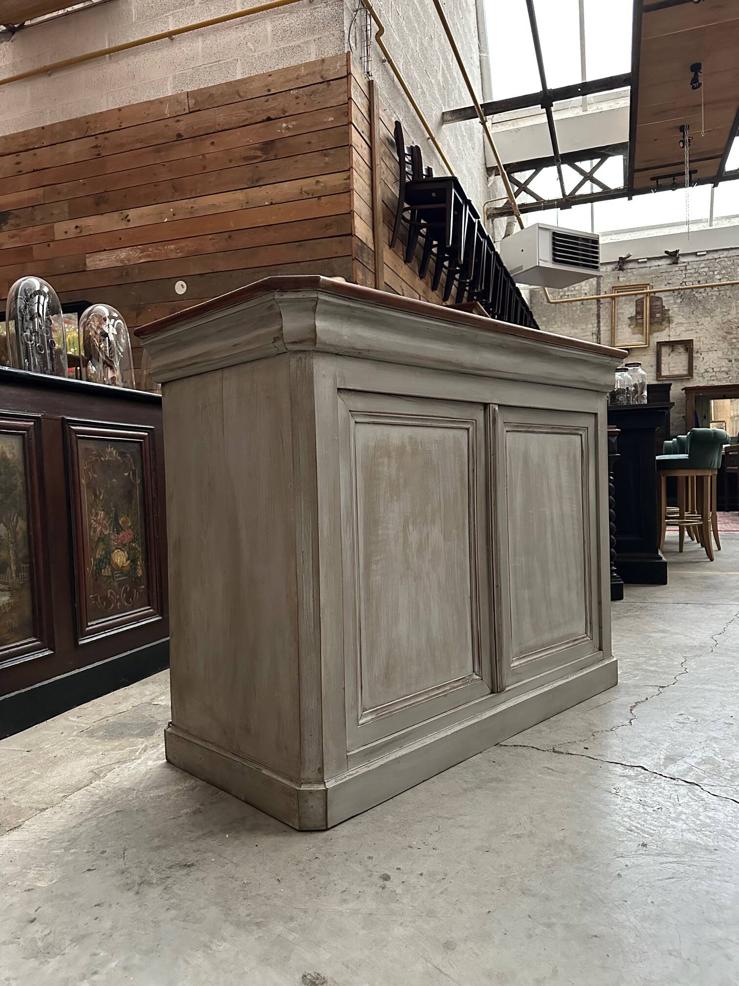 Patinated bar counter