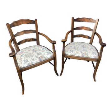 2 fauteuils type Bridge Art déco Néo classique salon style vintage 1950s