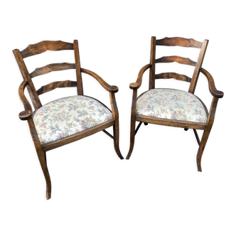 2 armchairs type Bridge Art Deco Neo classic living room vintage style 1950s