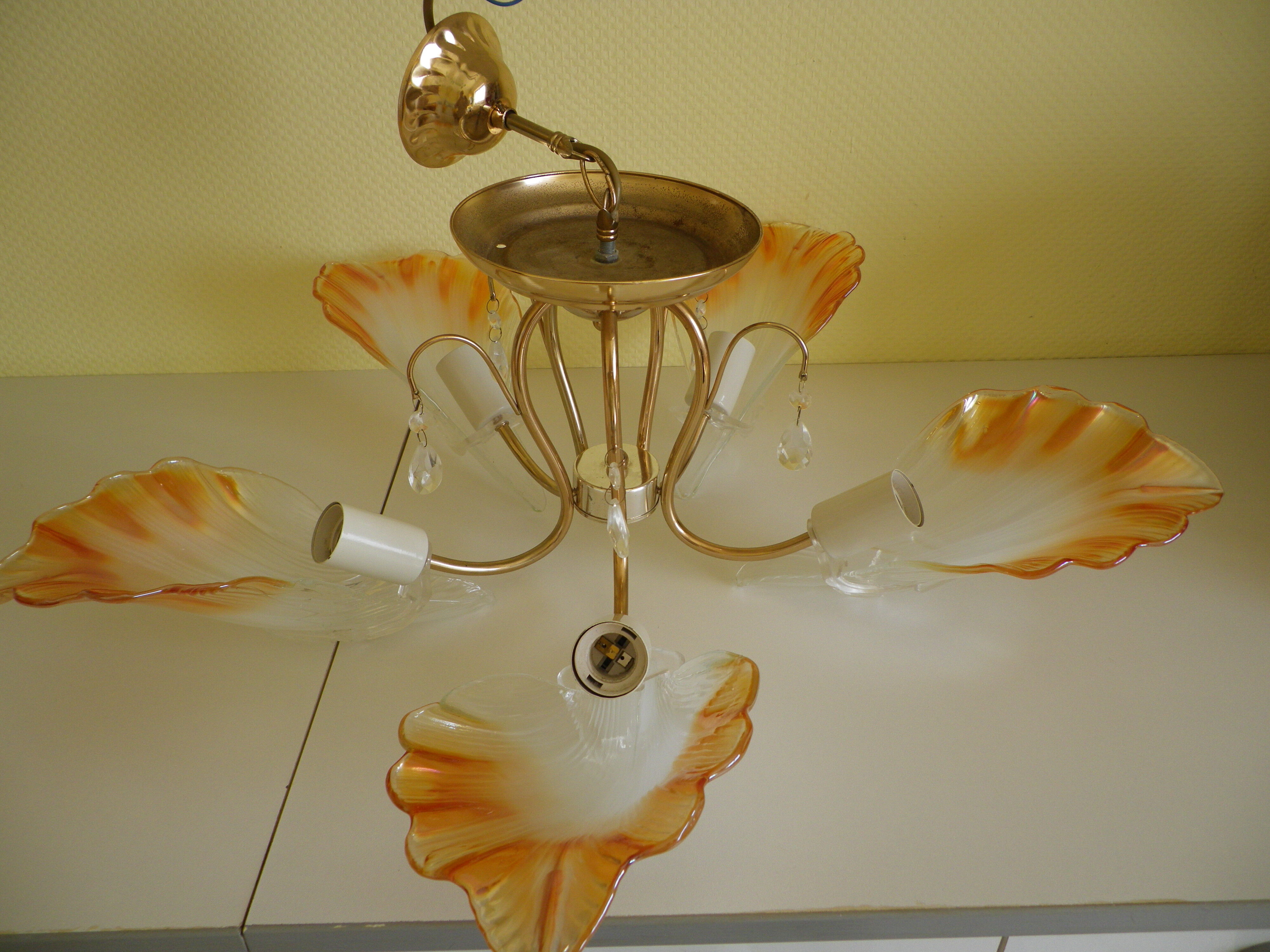 Chandelier to 5 branches art deco 1980