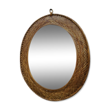 Miroir ovale en osier
