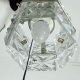 1960s mid century PENDANT LIGHT 5-light cascading lamp faceted glass and chrome