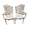 4 chaises peintes, patinées de style Louis XVI