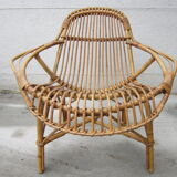Rattan armchair 60s
